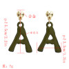 E-5090 6 Colors New Fashion Gold Metal Creative Letter A Shaped Pendant Drop Earrings For  Women Personalized Charming Jewelry