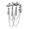 P-0427  2 Colors Alloy Antlers Brooches Coat Pins Collar Chain Women Men Suit Dress Accessories