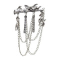 P-0427  2 Colors Alloy Antlers Brooches Coat Pins Collar Chain Women Men Suit Dress Accessories