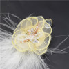 E-5095 New Fashion   4 Colors Trendy Alloy Textile Flower Acrylic  Bead  Feather Earring For Women Jewelry Design