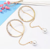 E-5097 Korean Gold Silver Metal Rhinestone Statement Earrings Creative Vintage Carved Hollow Round Drop Dangle Earrings for Women Festival Party Jewelry