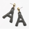 E-5090 6 Colors New Fashion Gold Metal Creative Letter A Shaped Pendant Drop Earrings For  Women Personalized Charming Jewelry