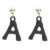E-5090 6 Colors New Fashion Gold Metal Creative Letter A Shaped Pendant Drop Earrings For  Women Personalized Charming Jewelry