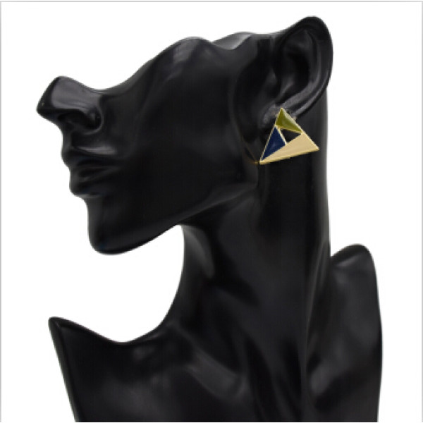 E-5106  4 Styles Korean Personalized Geometric Design Copper Stud Earrings Creative Fashion Triangle Round Shaped Earrings for Women Party Jewelry