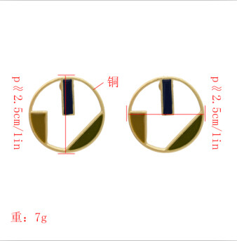 E-5106  4 Styles Korean Personalized Geometric Design Copper Stud Earrings Creative Fashion Triangle Round Shaped Earrings for Women Party Jewelry