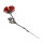 P-0430 Women Silver Gun Black Metal Red Flower Brooch Pins Shirt Dress Clothes Fashion Accessories