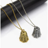 N-7181  2 Colors Vintage Alloy Carved  Bells Geometric Shaped Pendant Necklaces Long Chains Sweater Necklaces for Women Boho Party Jewelry