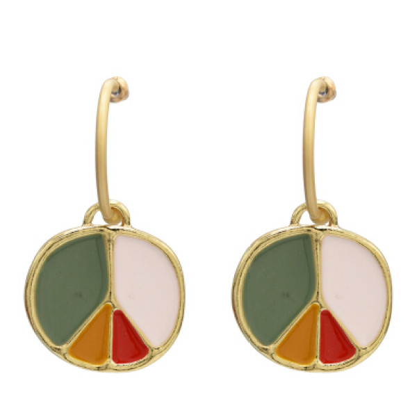E-5113  Unique Gold Metal Enamel Drop Earrings for Women Boho Wedding Party Jewelry Gift