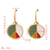 E-5113  Unique Gold Metal Enamel Drop Earrings for Women Boho Wedding Party Jewelry Gift