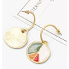 E-5113  Unique Gold Metal Enamel Drop Earrings for Women Boho Wedding Party Jewelry Gift