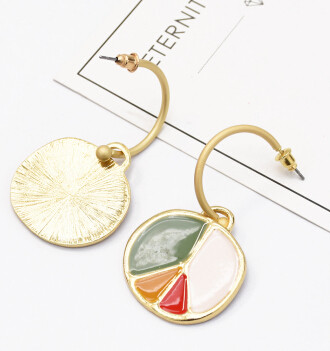 E-5113  Unique Gold Metal Enamel Drop Earrings for Women Boho Wedding Party Jewelry Gift