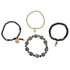 B-0924 5 Colors Boho Fashion Four Layer Chains Ethnic Custom Crystal Acrylic Beads Bracelets & Bangles for Women Wedding Party Jewelry
