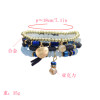 B-0924 5 Colors Boho Fashion Four Layer Chains Ethnic Custom Crystal Acrylic Beads Bracelets & Bangles for Women Wedding Party Jewelry