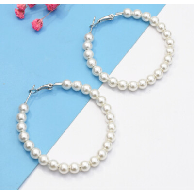 E-5114 Fashion Korean Simulated Pearls Circles Drop Earrings for women Bijoux Jewelry