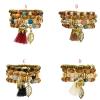 B-0923  4 Colors Ethnic Tribal Bracelets Cuff Multi layer Vintage Wristband Wooden Beads Bracelet