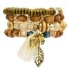 B-0923  4 Colors Ethnic Tribal Bracelets Cuff Multi layer Vintage Wristband Wooden Beads Bracelet