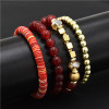 B-0925  5 Colors Ethnic Tribal Bracelets Cuff Multi layer Vintage Wristband Beads Bracelet