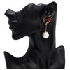 E-5118  3 Colors Unique Faux Pearl Drop Earrings Geometric Fashion Pandent Dangle Earrings for Women Boho Wedding Party Jewelry Gift