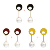 E-5118  3 Colors Unique Faux Pearl Drop Earrings Geometric Fashion Pandent Dangle Earrings for Women Boho Wedding Party Jewelry Gift