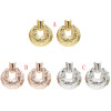 E-5120 Unique Silver Gold Plated Metal Drop Earrings Geometric Round Pendant Dangle for Women Boho Wedding Party Jewelry Gift