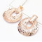 E-5120 Unique Silver Gold Plated Metal Drop Earrings Geometric Round Pendant Dangle for Women Boho Wedding Party Jewelry Gift