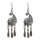 E-5121 Vintage Silver Metal Cross Flower Shape Drop Earrings for Women Boho Wedding Party Jewelry Gift