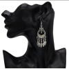 E-5121 Vintage Silver Metal Cross Flower Shape Drop Earrings for Women Boho Wedding Party Jewelry Gift