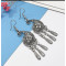 E-5121 Vintage Silver Metal Cross Flower Shape Drop Earrings for Women Boho Wedding Party Jewelry Gift