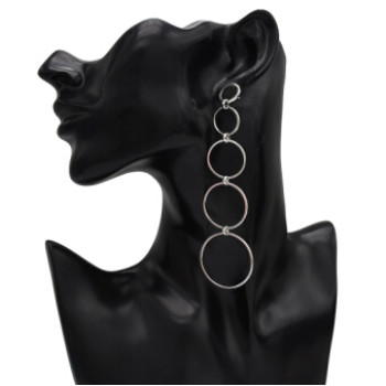E-5123 2 Colors European Gold Silver Drop Earrings Italy Classical Multilayer Round Circle Dangle Earrings  For Women Jewelry Design