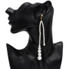 E-5129  Fashion Korean Simulated Pearls Tassel Drop Earrings for women Bijoux Jewelry