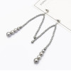 E-5129  Fashion Korean Simulated Pearls Tassel Drop Earrings for women Bijoux Jewelry