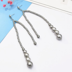 E-5129  Fashion Korean Simulated Pearls Tassel Drop Earrings for women Bijoux Jewelry