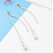 E-5129  Fashion Korean Simulated Pearls Tassel Drop Earrings for women Bijoux Jewelry