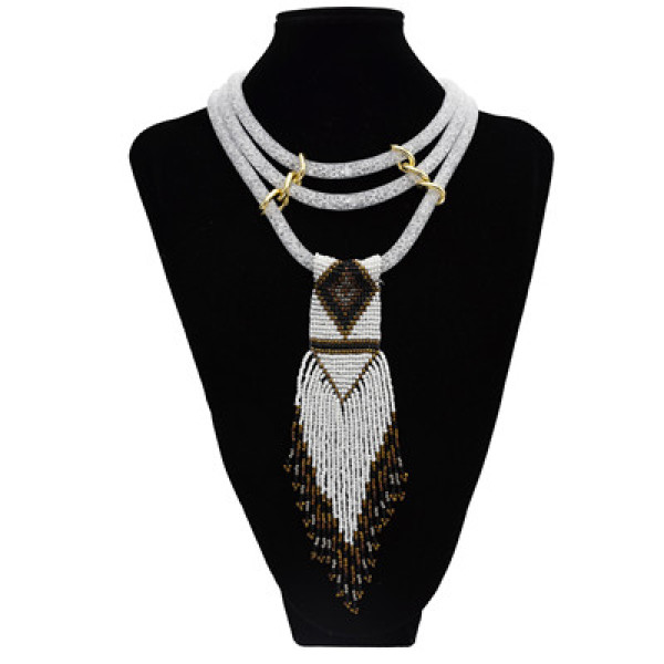 N-7186 6 Colors Beads Multilayer Bohemian Women's Necklace