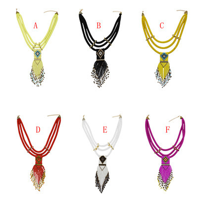 N-7186 6 Colors Beads Multilayer Bohemian Women's Necklace