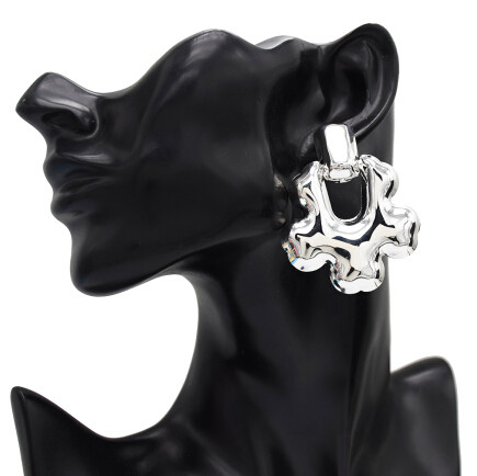 E-5130  3 Colors Fashion Gold Silver Metal Geometry Drop Earrings For Women Bijoux Jewelry
