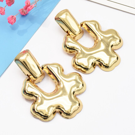 E-5130  3 Colors Fashion Gold Silver Metal Geometry Drop Earrings For Women Bijoux Jewelry