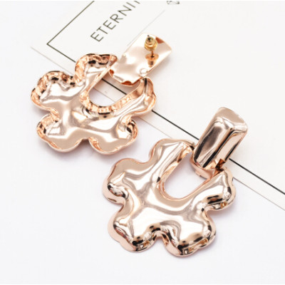 E-5130  3 Colors Fashion Gold Silver Metal Geometry Drop Earrings For Women Bijoux Jewelry