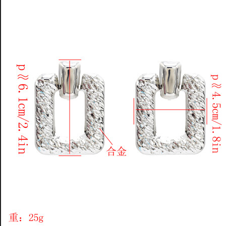 E-5128 New Trendy Gold Silver Metal Geometric Shape Drop Earrings for Women Boho Wedding Party Jewelry