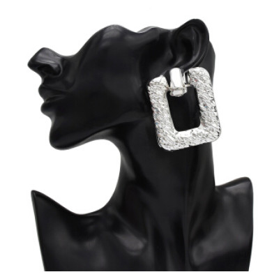E-5128 New Trendy Gold Silver Metal Geometric Shape Drop Earrings for Women Boho Wedding Party Jewelry