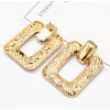 E-5128 New Trendy Gold Silver Metal Geometric Shape Drop Earrings for Women Boho Wedding Party Jewelry