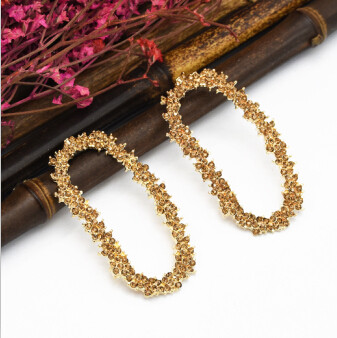 E-5131  3 Colors New Fashion Large Shinning Bling Bling Colorful Crystal  Tassel Drop Earrings for Women Bridal Wedding Party Jewelry