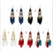 E-5147 5 Colors Bohemian Ethnic Trendy Feather  Tassel Beaded  Gold Leaf Pendant Drop Earrings For Women Jewelry Design