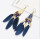 E-5147 5 Colors Bohemian Ethnic Trendy Feather  Tassel Beaded  Gold Leaf Pendant Drop Earrings For Women Jewelry Design