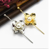 E-5144  2 Colors Elegant Europian  New Fashion Alloy Statement Earrings Creative Pearl Flower Drop Earrings for Women Jewelry