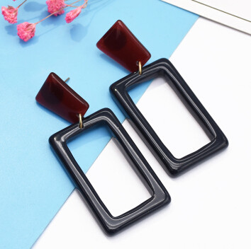 E-5151 Fashion Geometric Square Rectangle Acrylic Alloy Drop Elegant Earring For Women