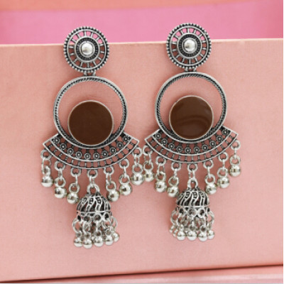 E-5153 6 Colors Vintage Silver Gold Metal Bells Tassel Drop Earrings for Women Indian Party Jewelry Gift
