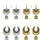 E-5155  Vintage Silver Gold Metal Bells Tassel Drop Earrings For Women Indian Party Jewelry