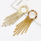 E-5157  New Fashion Silver Gold Geometric Shape Metal Crystal Long Tassel Earring for Women Bridal Wedding Party Jewelry