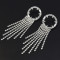 E-5157  New Fashion Silver Gold Geometric Shape Metal Crystal Long Tassel Earring for Women Bridal Wedding Party Jewelry